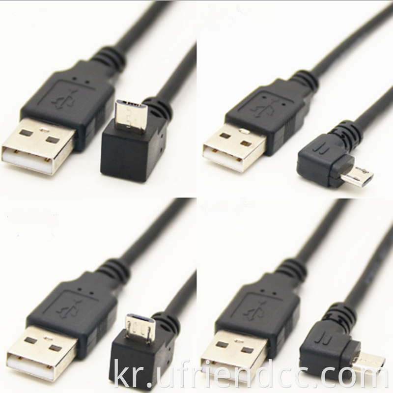 Hot Sell Down Up angled micro USB 케이블 배선 클립 핫 판매 USB 남성 데이터 충전, 데이터 충전 USB 2.0 커넥터, 마이크로 CE